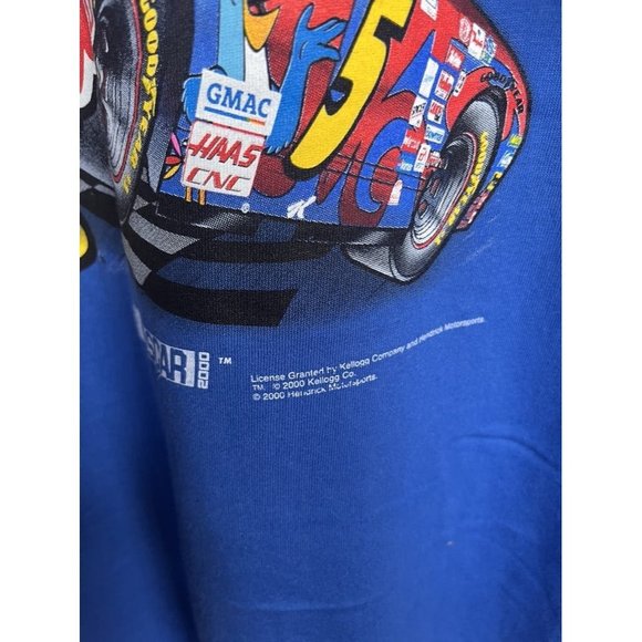 VINTAGE NASCAR FRUIT LOOPS CARTOON LABONTE BLUE T SHIRT SIZE LARGE Y2K HYPE - Picture 7 of 8